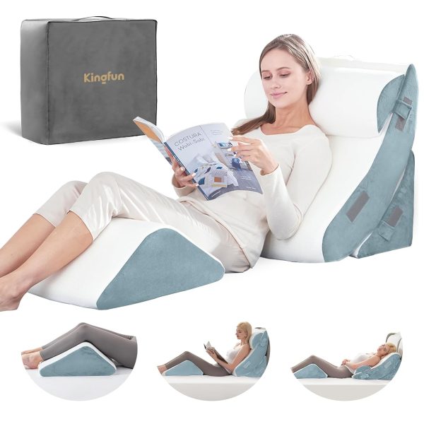 Kingfun Wedges Body Positioners with plush memory foam for comfortable back neck and leg support