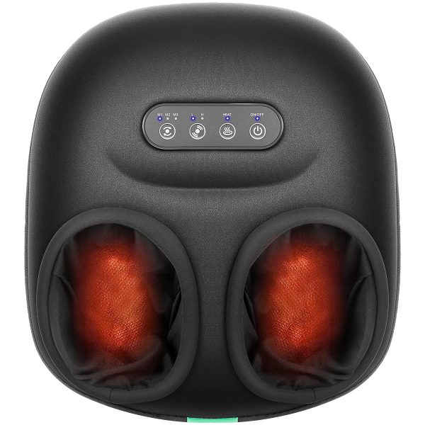 Medcursor Foot Massagers Black electric shiatsu machine with red heat therapy for soothing relief